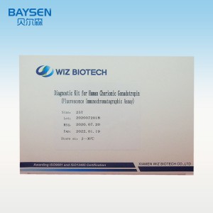 Diagnostic kit alang sa tawhanon nga chorionic gonadotropin (Fluorescence immunochromatographic Assay)