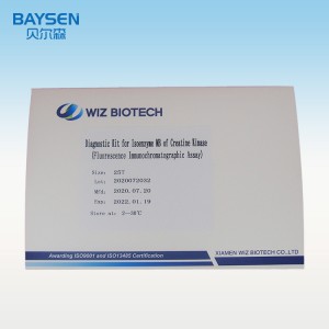 Diagnostic Kit fir Isoenzyme MB vun Kreatin Kinase (fluorescence immunochromatographic assay)