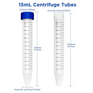 PP Inoraswa Plastiki yeLabhoritari inoshandisa centrifuge chubhu OEM