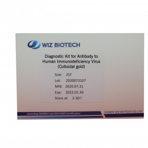 Diagnostic Kit for Antibody P24 antigen to Human Immunodeficiency Virus HIV Colloidal Kub