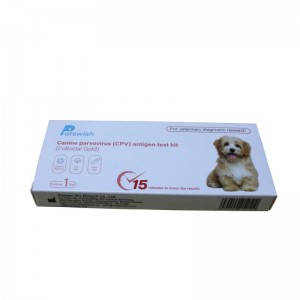 Koloidal Gold Canine Parvovirus CPV Antigen tès twous