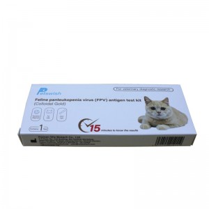 Kolloidales Gold Antigen-Testkit für das Feline Panleukopenievirus (FPV).